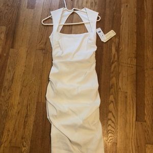 white bodycon dress